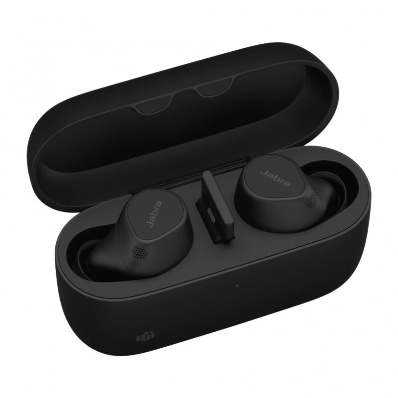 Jabra Audífonos Evolve2 Buds, Inalámbrico, Bluetooth 5.2, Negro - incluye Base de Carga Inalámbrica - 20797-999989