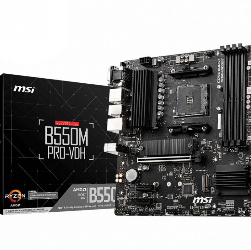 Tarjeta Madre MSI B550M PRO-VDH, Micro-ATX, Socket AM4, AMD B550, 128GB DDR4, HDMI/DP para AMD - 911-7C95-081