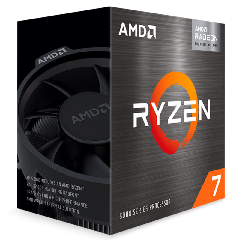 Procesador AMD Ryzen 7 5700G con AMD Radeon Graphics, Socket AM4, 4.60GHz, 8 Núcleos, 16MB Caché - Incluye Disipador - 100-10263BOX