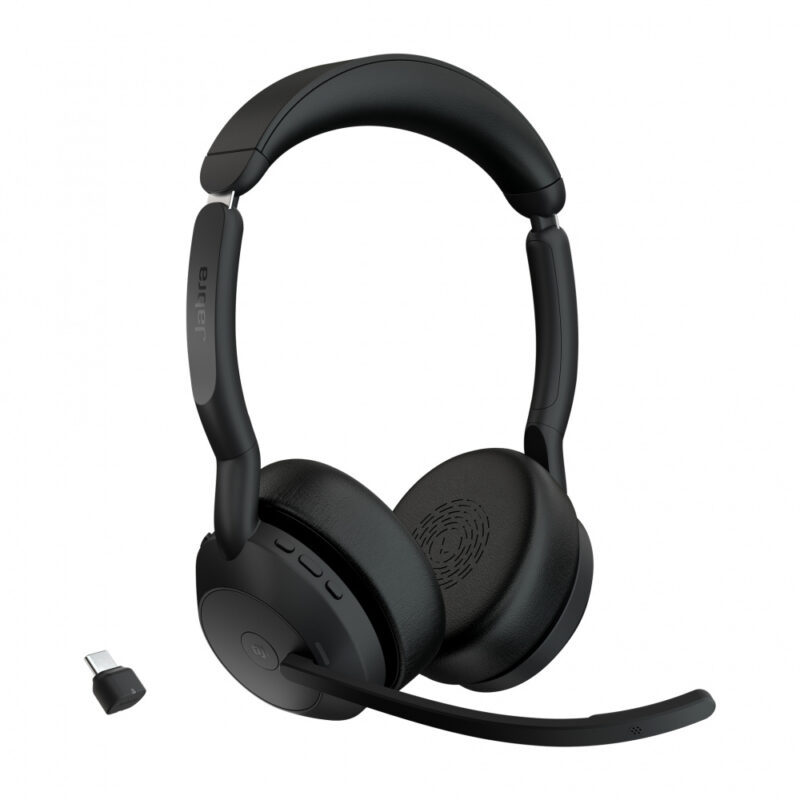 Jabra Audífonos Evolve2 55 Link380c MS Stereo, Inalámbrico, USB-C, Negro - 25599-999899