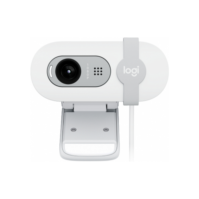 Logitech Webcam Brio 100, 2M, 1920 x 1080 Pixeles, USB-A, Blanco - 960-001615