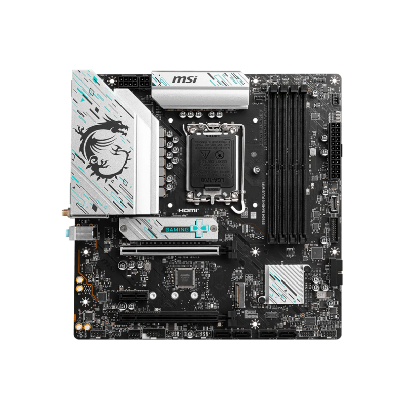 Tarjeta Madre MSI, B760M Gaming Plus WiFi, LGA1700, DDR5, 2x M.2 PCIe 4.0, USB-C, Micro-ATX – 824142343562
