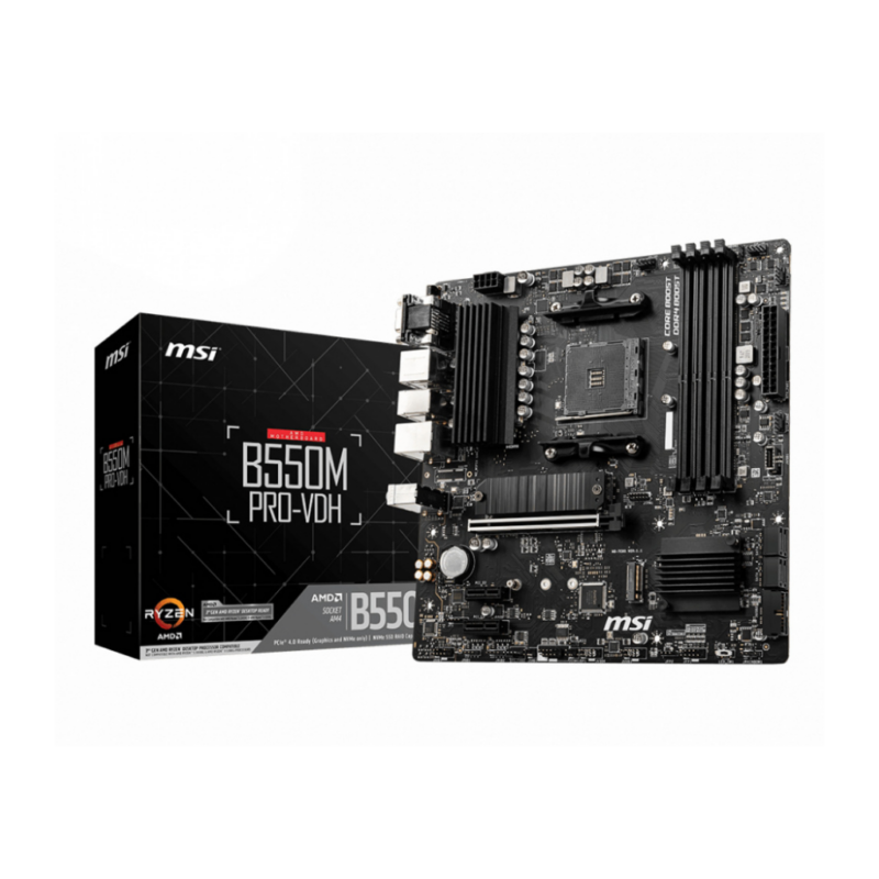Tarjeta Madre MSI B550M PRO-VDH, Micro-ATX, Socket AM4, AMD B550, 128GB DDR4, HDMI/DP para AMD - 911-7C95-090